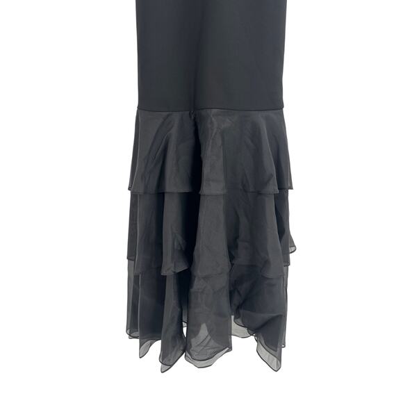 Aidan Mattox Black Bonded Crepe Off-the-Shoulder Mermaid Gown Size 6 - Picture 7 of 10